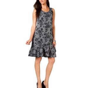 NY collection floral ruffled houndstooth dress NWT